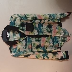 Love Tree Sheer button down shirt with tie front